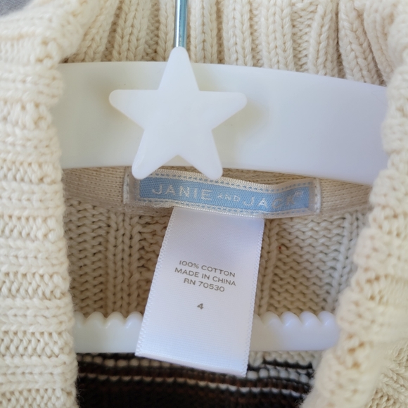 Janie and Jack Cable Knit Color Block Button up Fall Cardigan Sweater 4 - Picture 10 of 10